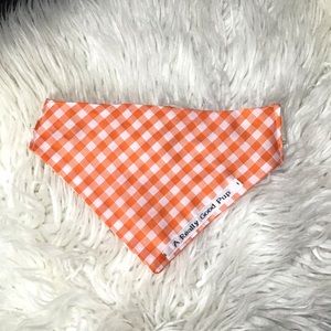 🐶 4 for $16 ORANGE GINGHAM Dog Bandana